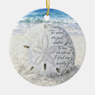 Sand Dollar with Inspirational Quote Ceramic Tree Decoration