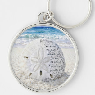 Sand Dollar with Inspirational Quote Key Ring