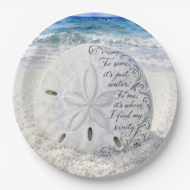 Sand Dollar with Inspirational Quote Paper Plate (Front)