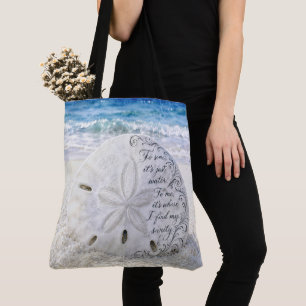 Sand Dollar with Inspirational Quote Tote Bag