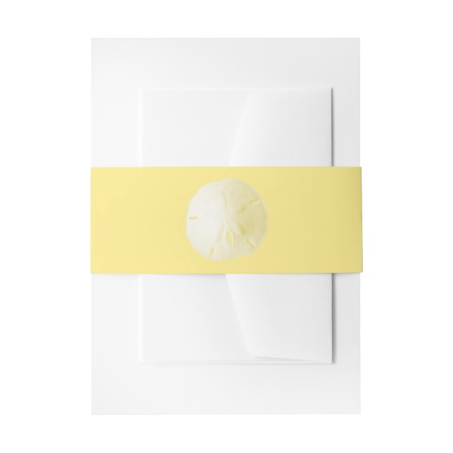 Sand Dollar Yellow Invitation Belly Band (Front Example)