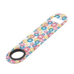 Sand Dollar Yellow Red Blue Pattern