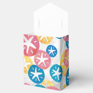 Sand Dollar Yellow Red Blue Pattern Favour Box