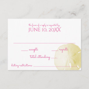 Sand Dollar Yellow Wedding RSVP