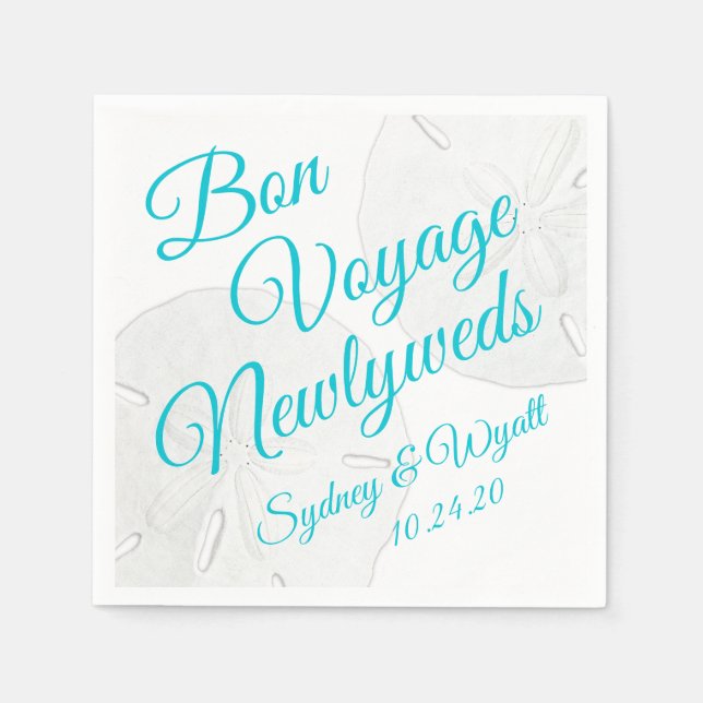 Sand Dollars Custom Wedding Breakfast Napkins (Front)