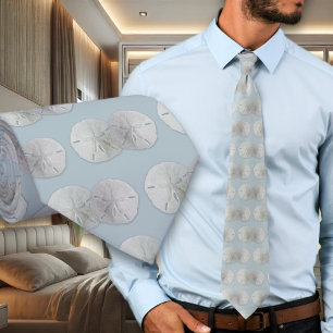 Sand Dollars Groom Grey-blue Wedding Tie