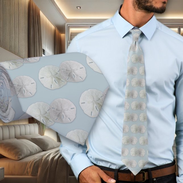 Sand Dollars Groom Grey-blue Wedding Tie (Creator Uploaded)