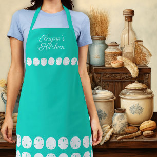 Sand Dollars Personalised Turquoise Kitchen Apron