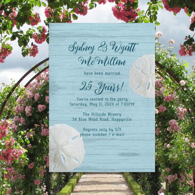 Sand Dollars Wedding Anniversary Party Invitation (Creator Uploaded)