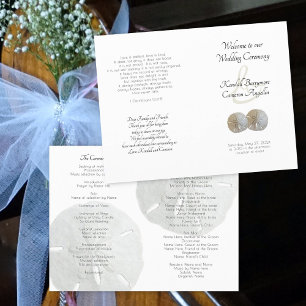 Sand Dollars Wedding Ceremony Folded Program