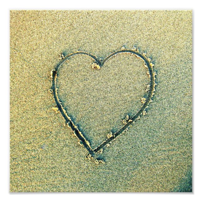 Sand Drawing Heart Photo (Front)