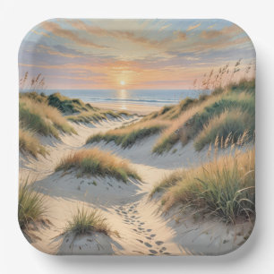 Sand Dune Footprints Paper Plate