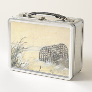 Sand Dune Lobster Trap Beach Maureen Girard Metal Lunch Box