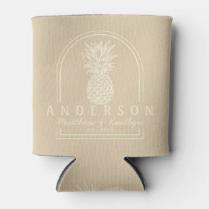 Sand Dune Pineapple Wedding Arch & Name Can Cooler