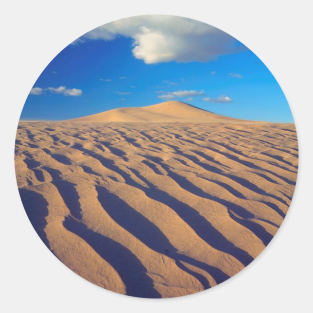 Sand Dunes and Clouds Classic Round Sticker (Front)