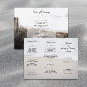 Sand Dunes Coastal Theme Wedding Program