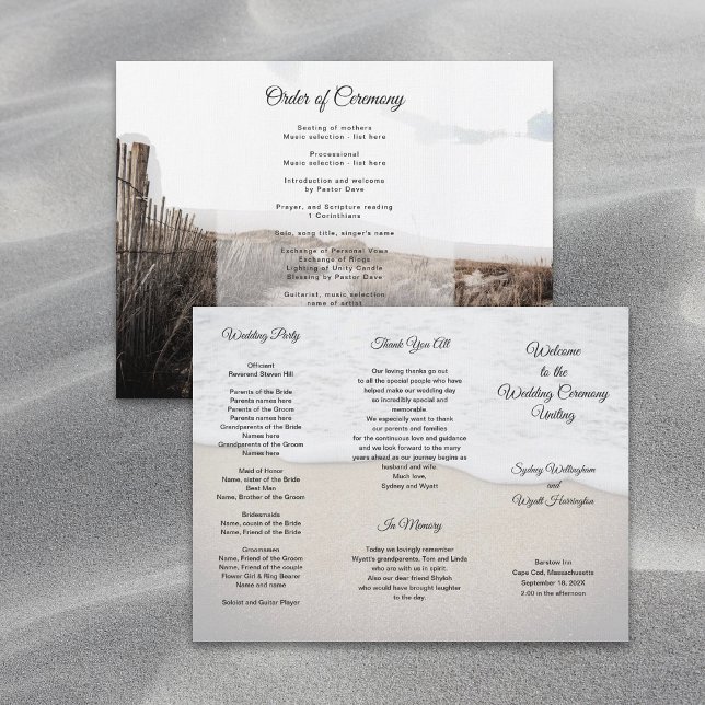 Sand Dunes Coastal Theme Wedding Program (Creator Uploaded)