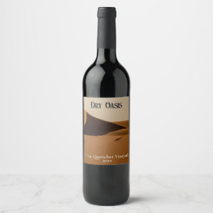 Sand Dunes Desert Landscape 2 Text Areas Wine Label