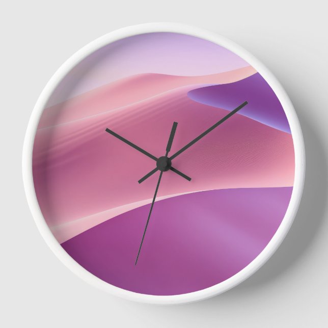 Sand dunes in pink and lavender clock (Front)