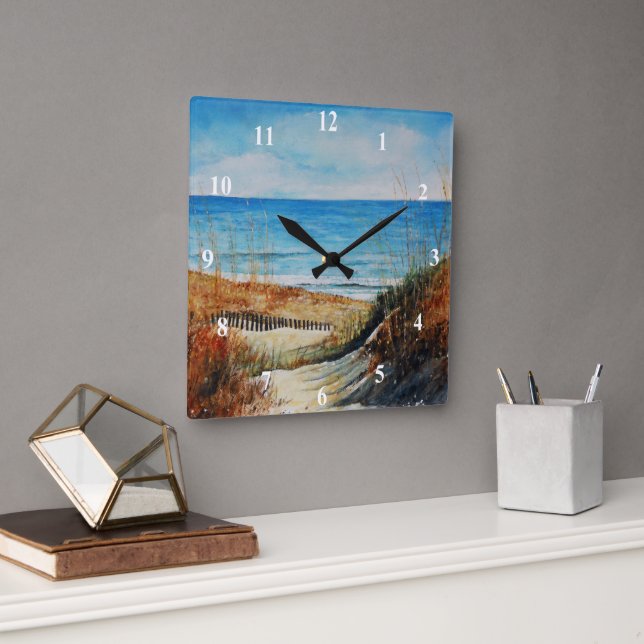Sand Dunes Ocean Painting Clock (Office)