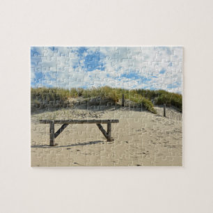 Sand dunes with wooden fence jigsaw puzzle