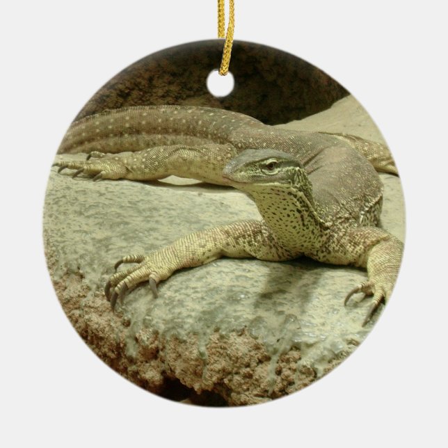 Sand goanna ceramic tree decoration (Front)