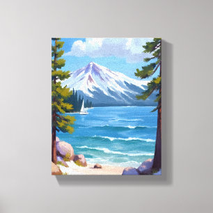 Sand Harbour Beach Lake Tahoe Painting Canvas Print