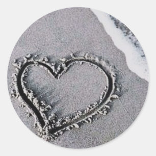 Sand Heart Classic Round Sticker