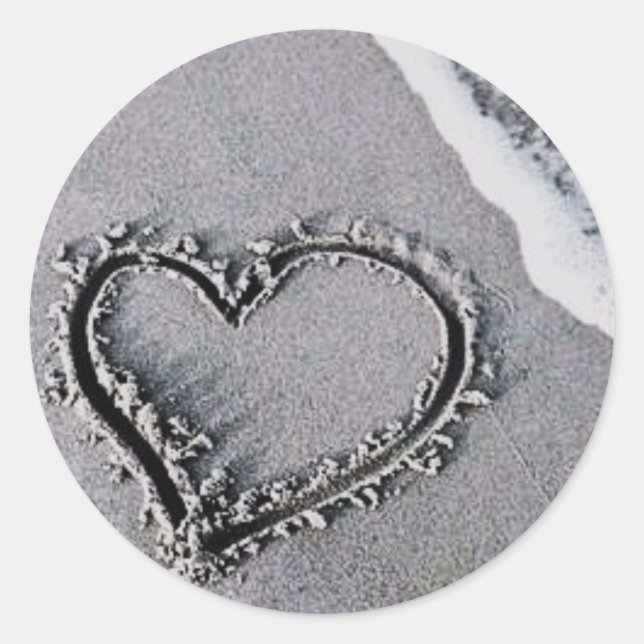 Sand Heart Classic Round Sticker (Front)
