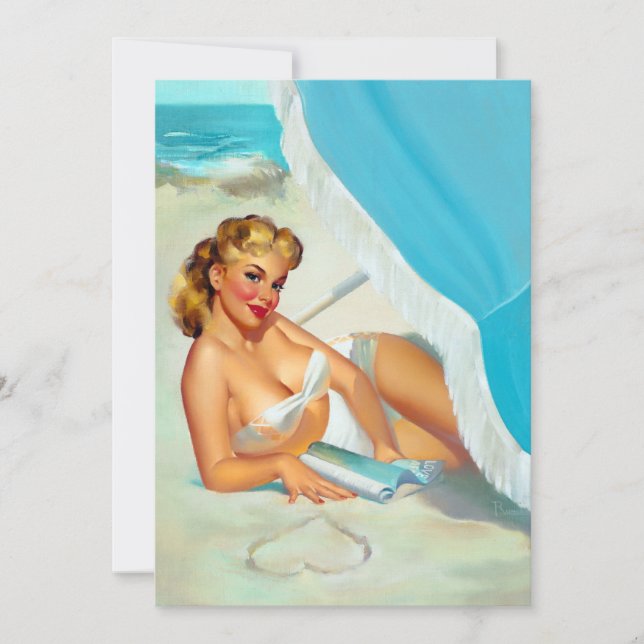 Sand heart pin up invitation (Front)