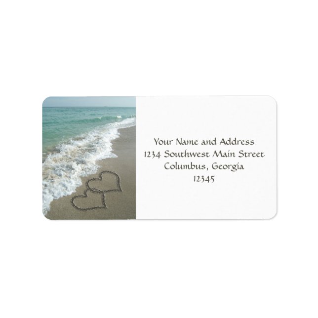 Sand Hearts on the Beach Label (Front)