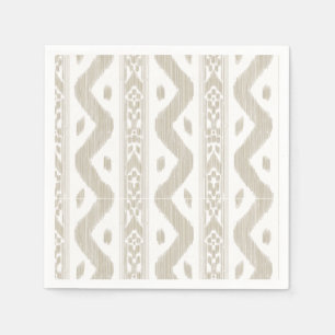 Sand Ikat, White Bar Stripe Napkin
