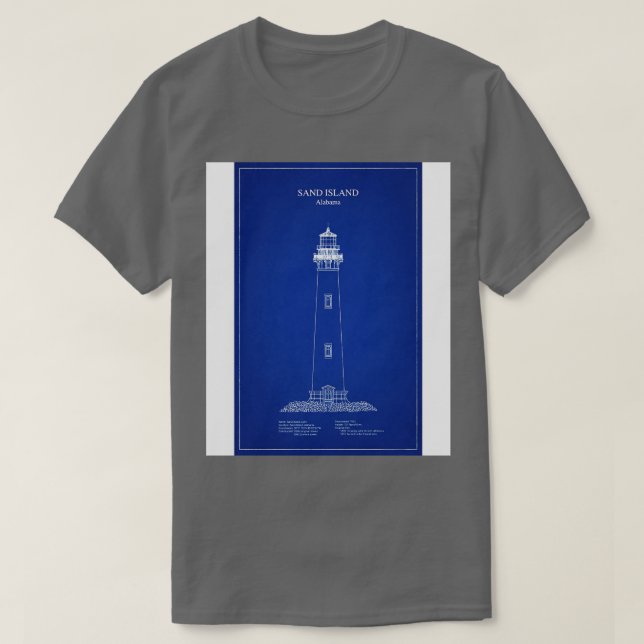 Sand Island Lighthouse Alabama AD TShirt (Design Front)