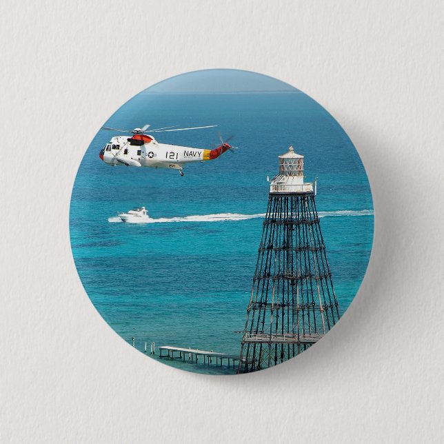 Sand Key Lighthouse 6 Cm Round Badge (Front)