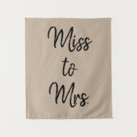 Sand Khaki Black Miss to Mrs Banner Bridal Shower