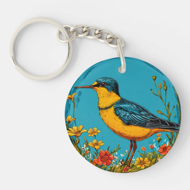 Sand martin bird key ring (Front)