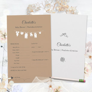 Sand Minimalist Boho Baby Shower Predictions Game