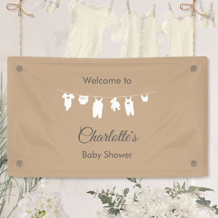 Sand Minimalist Gender Neutral Baby Shower Banner