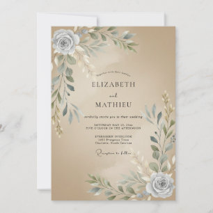 Sand Organic Rustic Wedding Invitation