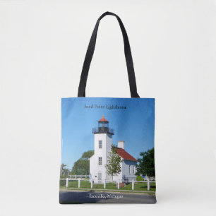 Sand Point Lighthouse all over tote bag