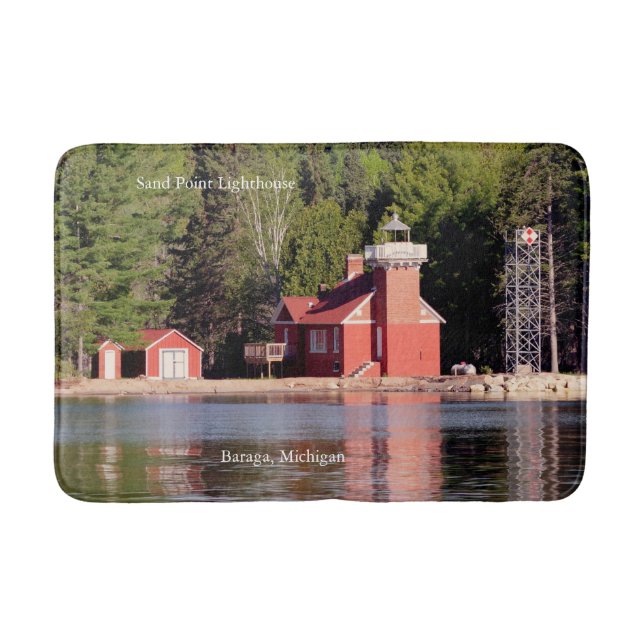 Sand Point Lighthouse Baraga bathmat (Front)