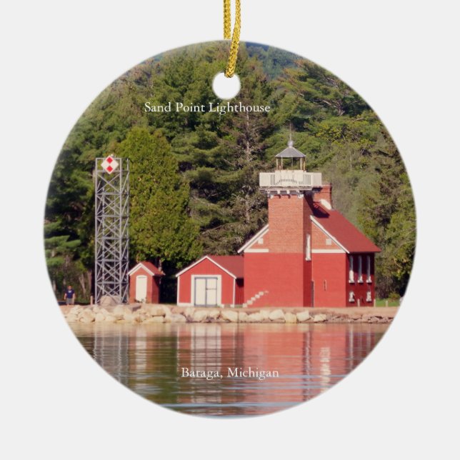 Sand Point Lighthouse Baraga  ornament (Front)