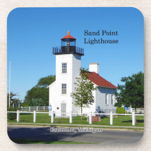 Sand Point Lighthouse set of 6 plastic coasters