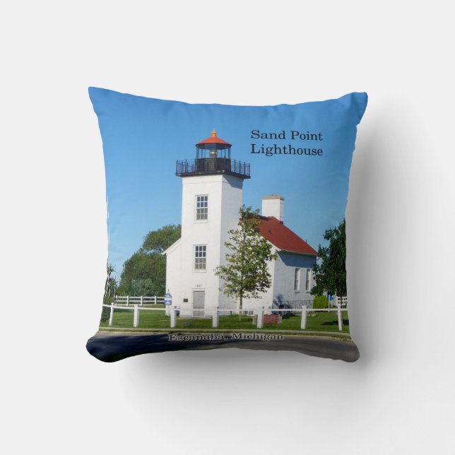 Sand Point Lighthouse square pillow (Front)