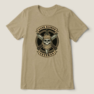 Sand Raider Veteran Desert Combat Emblem Tri-Blend Shirt