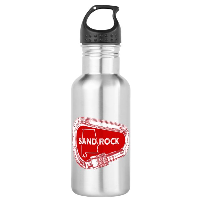 Sand Rock Alabama Rock Climbing Carabiner 532 Ml Water Bottle (Front)