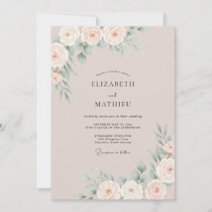 Sand Romantic Minimalist Wedding Invitation