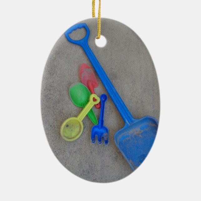 Sand Scoops, Kids Playground Beach Summer Ceramic Tree Decoration (Back)