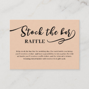 Sand Script Stock the bar Bridal Shower  Enclosure Card