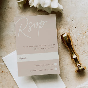 Sand   Script Watermark Traditional RSVP Card